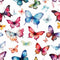Watercolor Butterflies Pattern 16 Fabric - ineedfabric.com