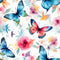 Watercolor Butterflies Pattern 4 Fabric - ineedfabric.com