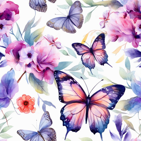 Watercolor Butterflies Pattern 7 Fabric - ineedfabric.com