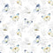 Watercolor Butterflies & Sketched Florals Fabric - ineedfabric.com