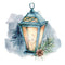 Watercolor Candle Lamp Fabric Panel - Blue - ineedfabric.com