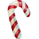 Watercolor Candy Cane Fabric Panel - Red - ineedfabric.com