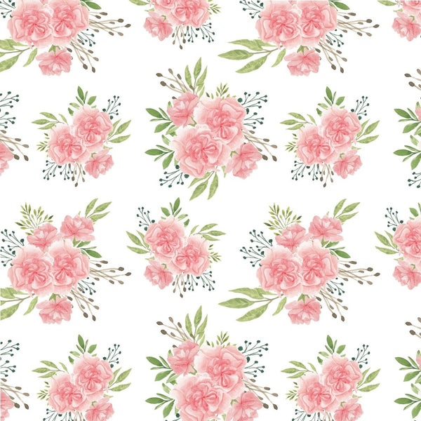 Watercolor Carnation Bouquet Fabric - Pink - ineedfabric.com