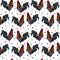 Watercolor Chickens on Polka Dots Fabric - ineedfabric.com