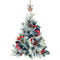 Watercolor Christmas Tree Ornament Fabric Panel - White - ineedfabric.com