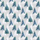 Watercolor Christmas Trees Fabric - Blue - ineedfabric.com