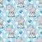 Watercolor Circus Elephant Checkered Fabric - Blue - ineedfabric.com