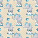 Watercolor Circus Elephant Fabric - Tan - ineedfabric.com