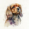 Watercolor Cocker Spaniel Portrait Fabric Panel - ineedfabric.com