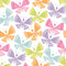 Watercolor Colorful Butterflies Fabric - Pastel - ineedfabric.com