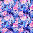 Watercolor Cool Toned Floral Fabric - ineedfabric.com