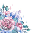 Watercolor Crystal & Rose Bouquet Fabric Panel - ineedfabric.com
