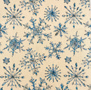 Watercolor Crystal Snowflakes Fabric - White - ineedfabric.com