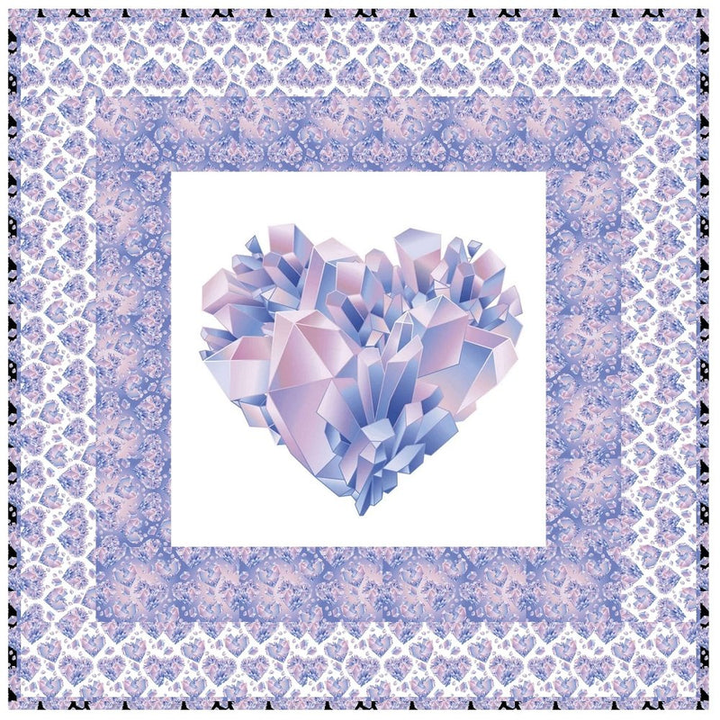 Watercolor Crystals & Hearts Wall Hanging 42" x 42" - ineedfabric.com