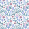 Watercolor Crystals & Rose Stems Fabric - White - ineedfabric.com