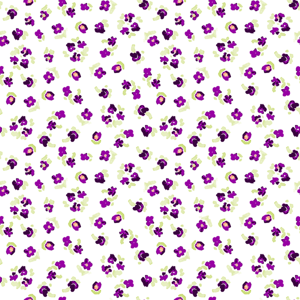 Watercolor Cute Tiny Purple Flowers Fabric - ineedfabric.com