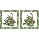 Watercolor Dinosaurs & Plants Pillow Panel - ineedfabric.com