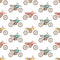Watercolor Dirt Bikes Allover Fabric - ineedfabric.com