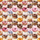 Watercolor Donut Variety Fabric - ineedfabric.com