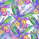 Watercolor Doodle Bouquet 1 Fabric - ineedfabric.com