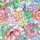 Watercolor Doodle Bouquet 12 Fabric - ineedfabric.com