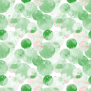 Watercolor Dots Fabric - Green/Pink - ineedfabric.com