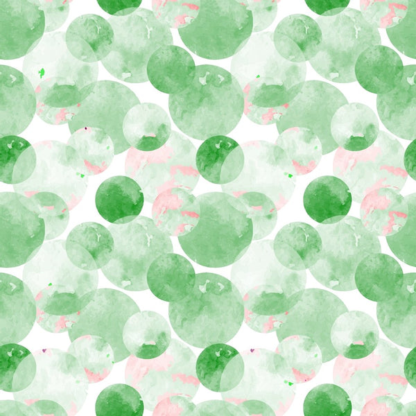 Watercolor Dots Fabric - Green/Pink - ineedfabric.com