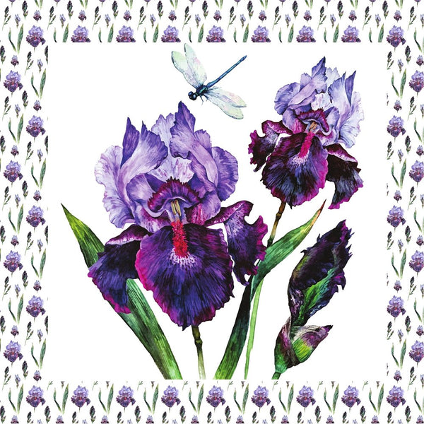 Watercolor Dragonfly and Iris Pillow Panels - ineedfabric.com