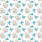 Watercolor Dreamcatcher Fabric - Blue-Brown - ineedfabric.com
