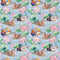 Watercolor Ducks & Lotus Flowers Fabric - Blue - ineedfabric.com