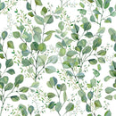 Watercolor Eucalyptus Branches Fabric - ineedfabric.com