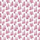 Watercolor Fir Tree Forest Fabric - Red - ineedfabric.com