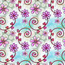 Watercolor Floral Collage 2 Fabric - ineedfabric.com