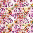 Watercolor Floral Collage 6 Fabric - ineedfabric.com