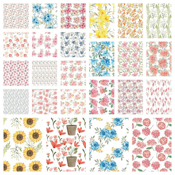 Watercolor Floral Collection - 1/2 Yard Bundle - ineedfabric.com