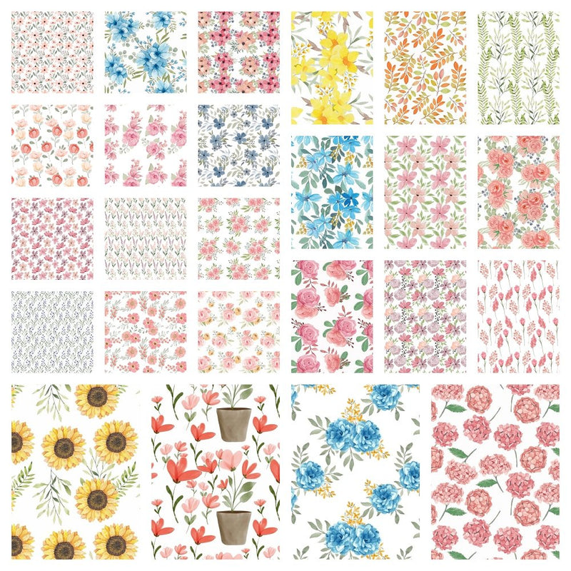 Watercolor Floral Fat Eighth Bundle - 50 Pieces - ineedfabric.com