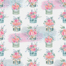 Watercolor Floral Gift Boxes Fabric - Gray - ineedfabric.com