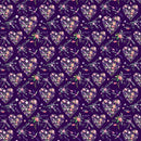 Watercolor Floral Heart Fabric - Purple - ineedfabric.com