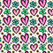 Watercolor Floral Hearts Collage 10 Fabric - ineedfabric.com