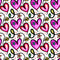 Watercolor Floral Hearts Collage 4 Fabric - ineedfabric.com