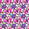 Watercolor Floral Hearts Collage 6 Fabric - ineedfabric.com