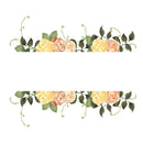 Watercolor Floral, Natural Rose Frame Fabric Panel - White - ineedfabric.com