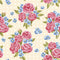 Watercolor Floral Rose Bouquet Fabric - Tan - ineedfabric.com