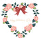 Watercolor Floral, Valentine Rose Frame Fabric Panel - White - ineedfabric.com