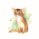 Watercolor Ginger Kitten Illustration Fabric Panel - ineedfabric.com