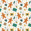 Watercolor Gingerbread Man Fabric - ineedfabric.com
