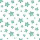 Watercolor Green Stars Fabric - ineedfabric.com