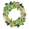 Watercolor Hop & Malt Wreath Fabric Panel - ineedfabric.com