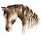 Watercolor Horse Head Fabric Panel - Brown - ineedfabric.com