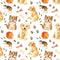 Watercolor Kitten, Mouse, & Puppy Fabric - ineedfabric.com